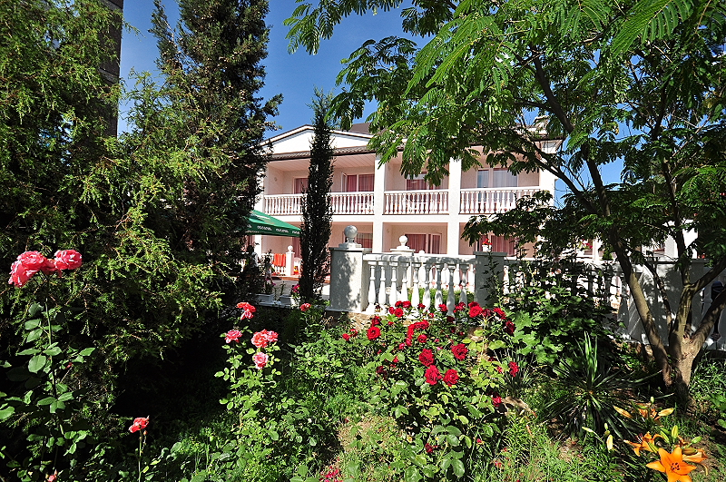 Зеленая территория отеля Мини-отель в селе Песчаное в Крыму «Кипарис»